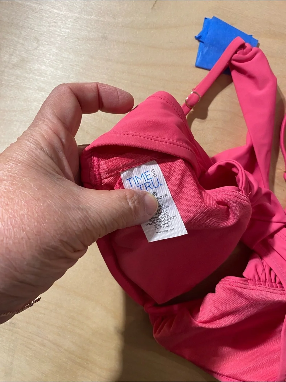 Time and Tru Hot Pink Swim Top Small (4-6) (RG)